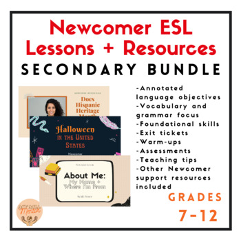 Preview of Newcomer ESL Lesson Bundle for Secondary High School Students Google Slides