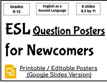 Preview of Newcomer ESL - Question Stem Posters 