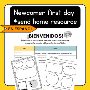 Preview of Newcomer FIRST DAY - resource to send home