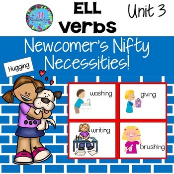 Preview of ESL Back to School Newcomer Activities Action Verbs with Lesson Plans - Grammar