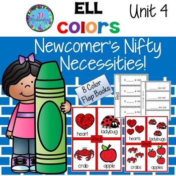 Preview of ESL Back to School Color Words Flap Books | Newcomer Activities