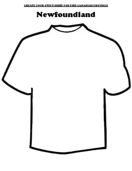 Preview of Newfoundland Worksheet "Create Your own T-Shirt" & Webquest