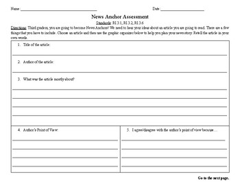 Preview of News Anchor Activity/Assessment