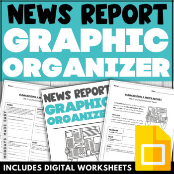 Preview of News Article Summary - OSSLT News Report Graphic Organizer OSSLC OLC4O - Digital