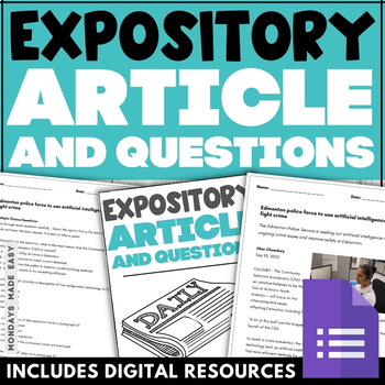 Preview of News Article and Reading Comprehension Questions - Expository Text - OSSLT OLC4O