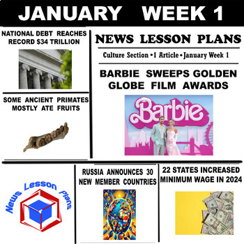 Preview of Current Events Reading Packet_News Lesson Plans_Middle & High School_2024-JanWk1