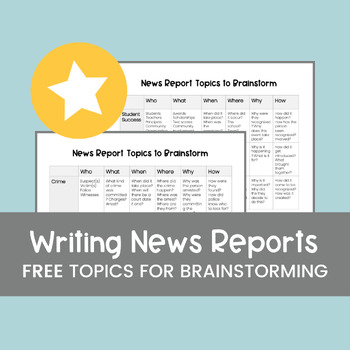 Preview of Writing News Reports OLC4O OSSLT - Free Topics to Brainstorm