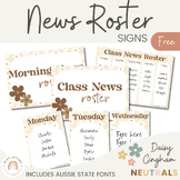 News Roster Show & Tell Display | Daisy Gingham Neutral Cl