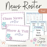 News Roster Show & Tell Display | Daisy Gingham Pastel Cla