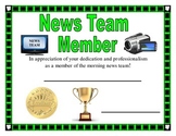 News Team Certificate