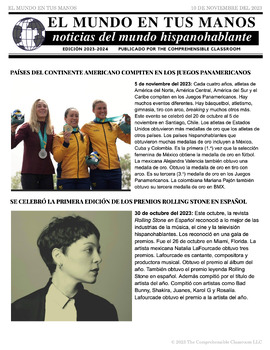 Instagram ನಲ್ಲಿ Martina Bex  The Comprehensible Classroom : Hot off the  press! EL MUNDO EN TUS MANOS is a bi-weekly news publication for Spanish  language learners. Today, we published the last