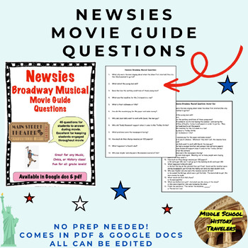 Newsies Viewing Guide Worksheets Teaching Resources Tpt