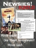 Newsies Film / Movie Guide, Quiz, and One Pager