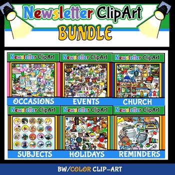 Preview of Newsletter Bulletin ClipArt BUNDLE! Events, Occasions, Holidays, and MORE! 500+