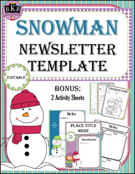 Preview of Newsletter Editable Template - Snowman Theme