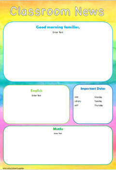 Preview of Newsletter - Rainbow - Parent Communication