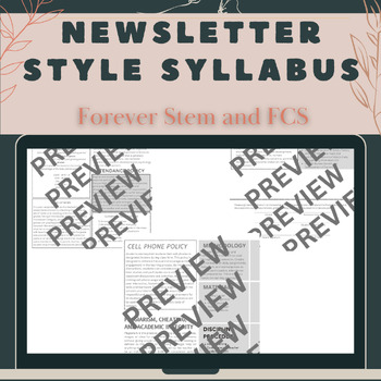 Preview of Newsletter Style Syllabus-CTE