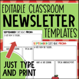 EDITABLE Classroom Newsletter Templates Monthly Newsletter