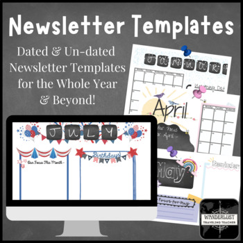 Preview of Newsletter Template Chalkboard Last Day of School Back to School Newsletter