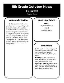Preview of Newsletter Template (Editable)