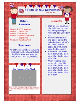 Preview of Newsletter Template - Election Theme
