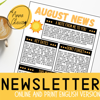 Editable Monthly Class Newsletter Template Digital Google Slides Version