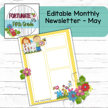 Newsletter Template May By Fortunate In Fifth Grade Tpt