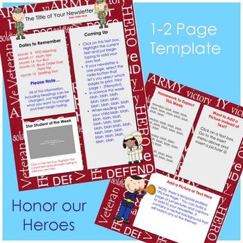 Preview of Newsletter Template - Veteran Remembrance Theme