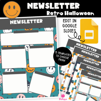 Preview of Newsletter Template | Weekly Newsletter Template Editable Retro Halloween 