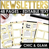 Editable Classroom Newsletter Templates - Chic & Glam Week