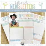 Newsletter Templates Editable | Hello Calm Classroom Decor