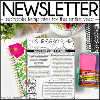 Preview of Newsletter Templates | Editable Weekly Newsletter, Monthly Brochures, & More
