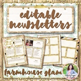 Newsletter Templates {Rustic Farmhouse Glam Editable Monthly Templates}