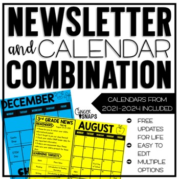 Preview of Newsletter and Calendar Combination Templates - Editable
