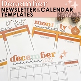 Newsletter and Calendar Templates for Winter and Christmas