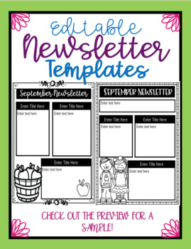 Preview of Editable Newsletters