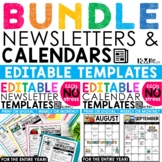 Editable Classroom Newsletters & Monthly Calendars Templates Bundle | 2022-2023