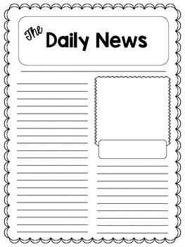 Newspaper Article Template by Share Your Heart Out TpT