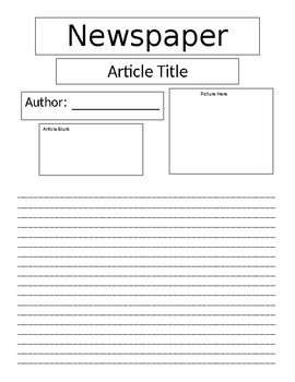 Newspaper Article Template By Saving Your Prep Period Tpt