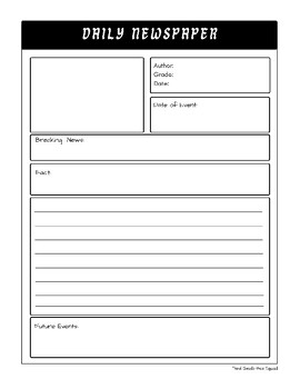 Preview of Newspaper Article Writing Printable