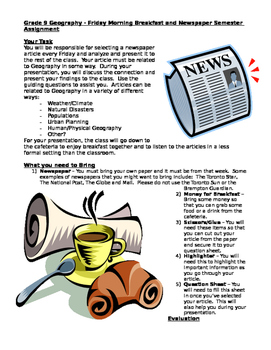 newspaper assignment pdf