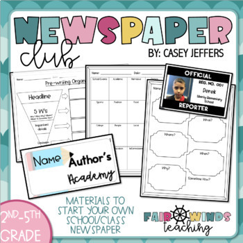 Preview of Newspaper Club Resources (class/school newspaper template)