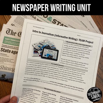 Preview of Newspaper Journalism Unit: Informative Writing and PBL Project