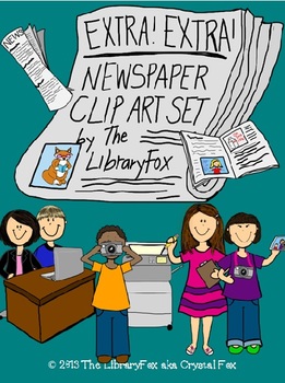 Preview of Newspaper Kids Clip Art Set for Personal or Commercial Use