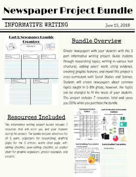 Preview of Informational Writing Newspaper Project (Entire Bundle)