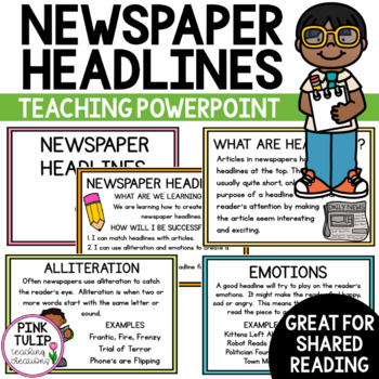 Writing Newspaper Headlines Powerpoint Guided Teaching Tpt