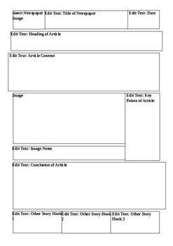 Newspaper Report Template By Miss Doherty Tpt