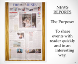 Newspaper Reports: Features and Labels