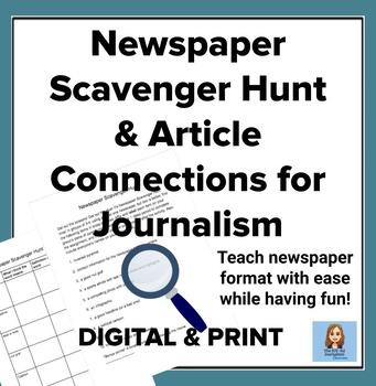 Preview of Newspaper Scavenger Hunt & Article Dissection for Journalism