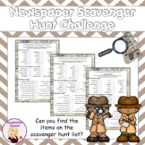 Newspaper Scavenger Hunt Challenge